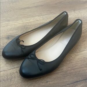 J. Crew Black Leather Ballet Flats Size 7